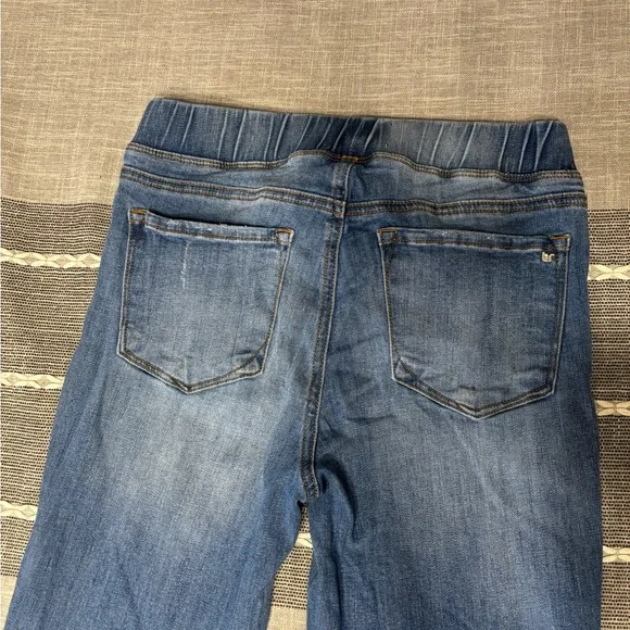 Flared frayed Womens Jeans M 8 10 Distressed Grunge Hippie bell bottom wide leg - Picture 7 of 8